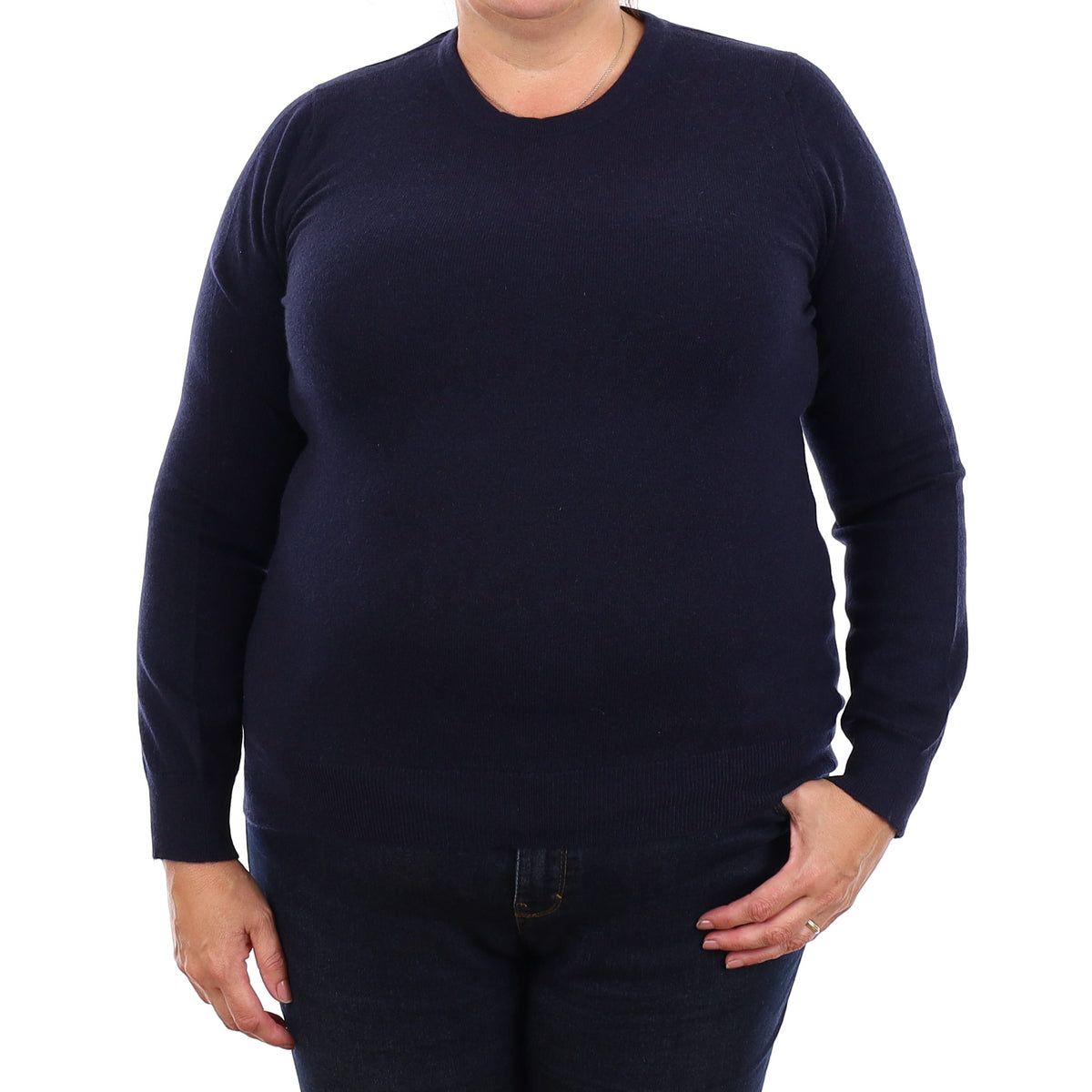 Brand New Scottish Navy Cashmere Crew Neck Jumper Extra Large