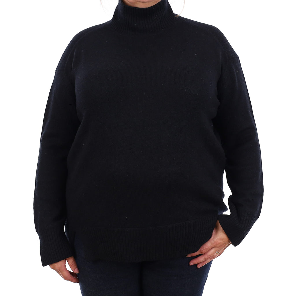 Vince Black Chunky Cashmere Turtle Neck Jumper Extra Large