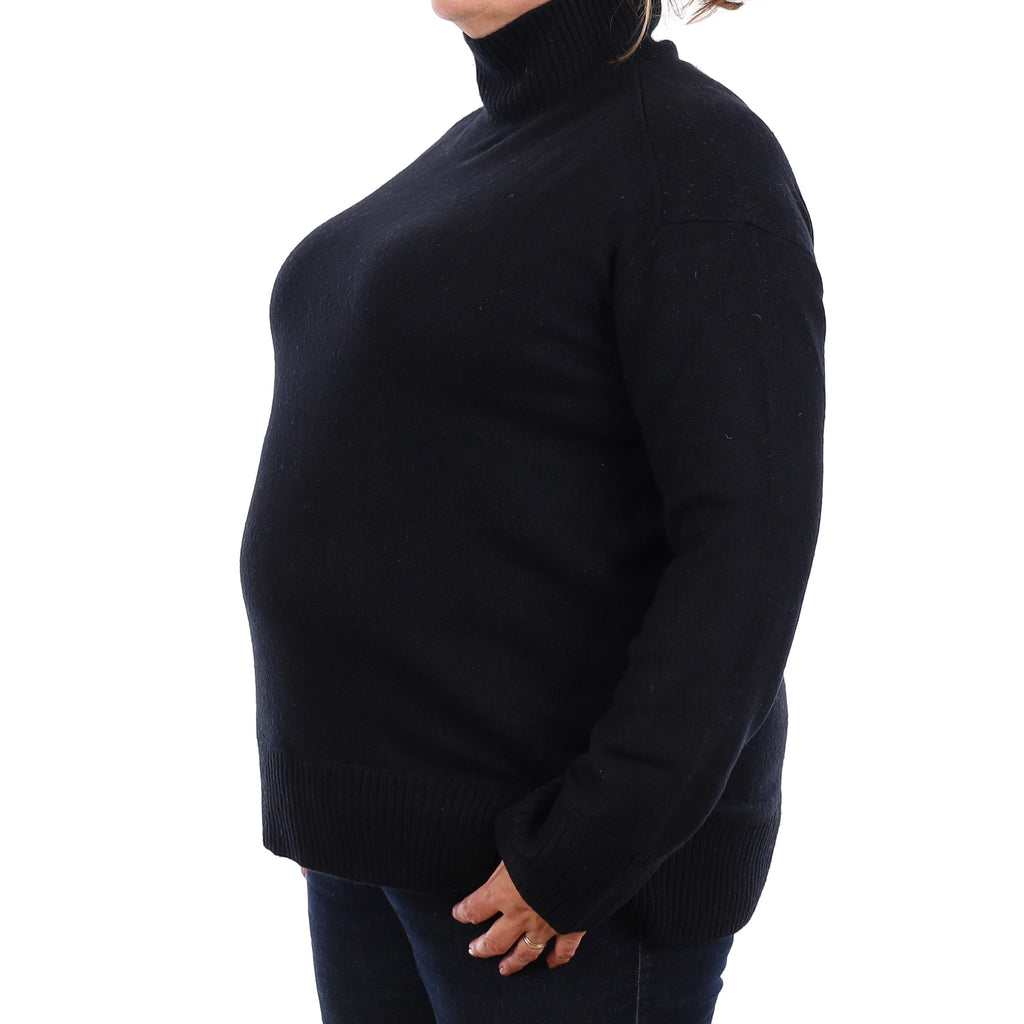 Vince Black Chunky Cashmere Turtle Neck Jumper Extra Large