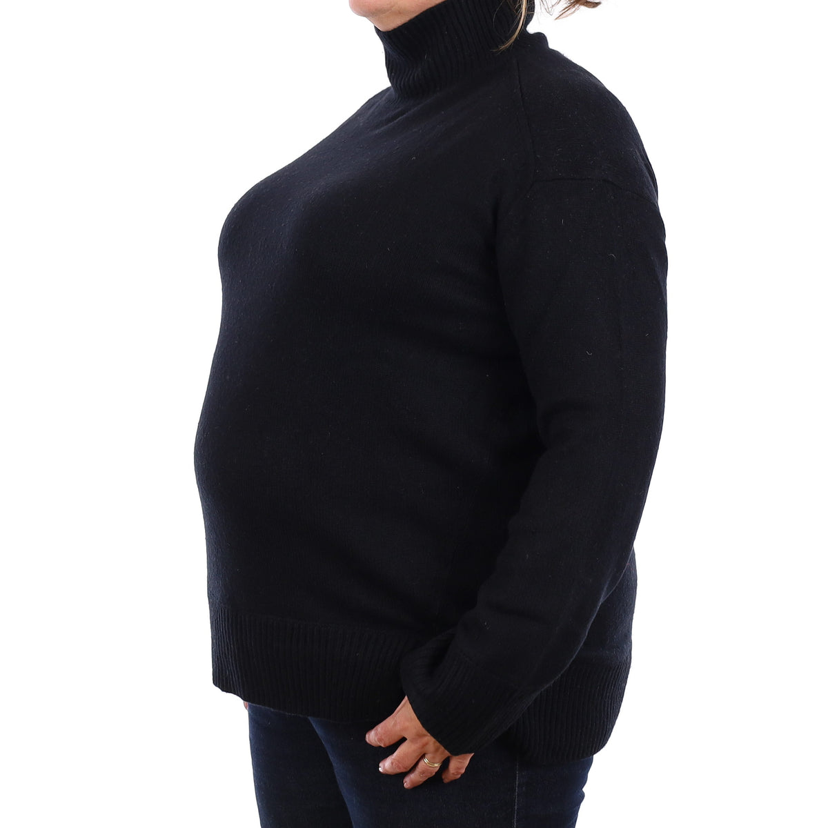 Vince Black Chunky Cashmere Turtle Neck Jumper Extra Large