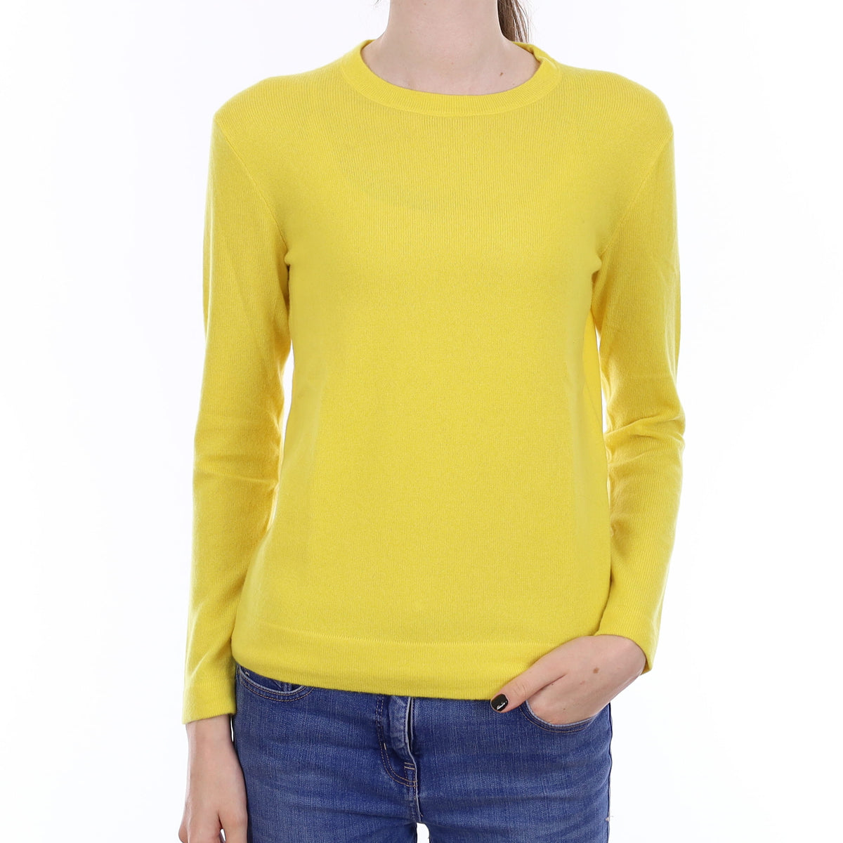 Ralph Lauren Canary Yellow Cashmere Crew Neck Jumper Extra Small