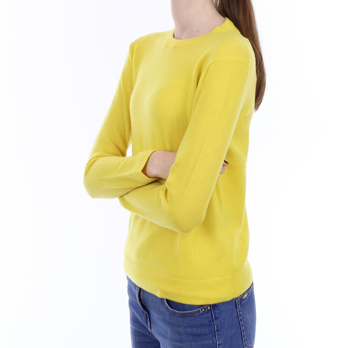 Ralph Lauren Canary Yellow Cashmere Crew Neck Jumper Extra Small