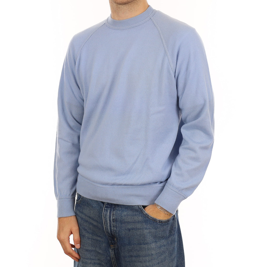 Men's Gran Sasso Baby Blue Cashmere Crew Neck Jumper Large
