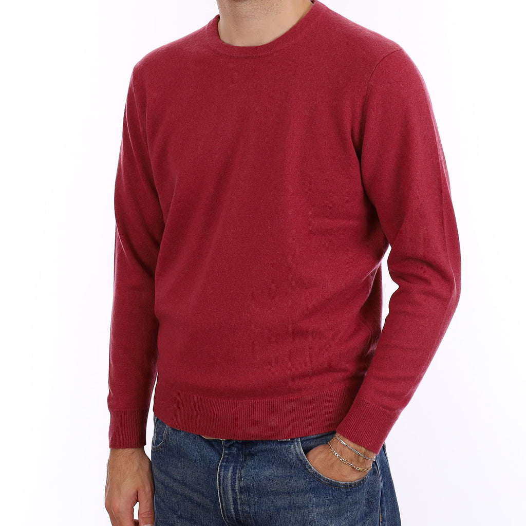 Men's Dusty Rose Cashmere Crew Neck Jumper Medium