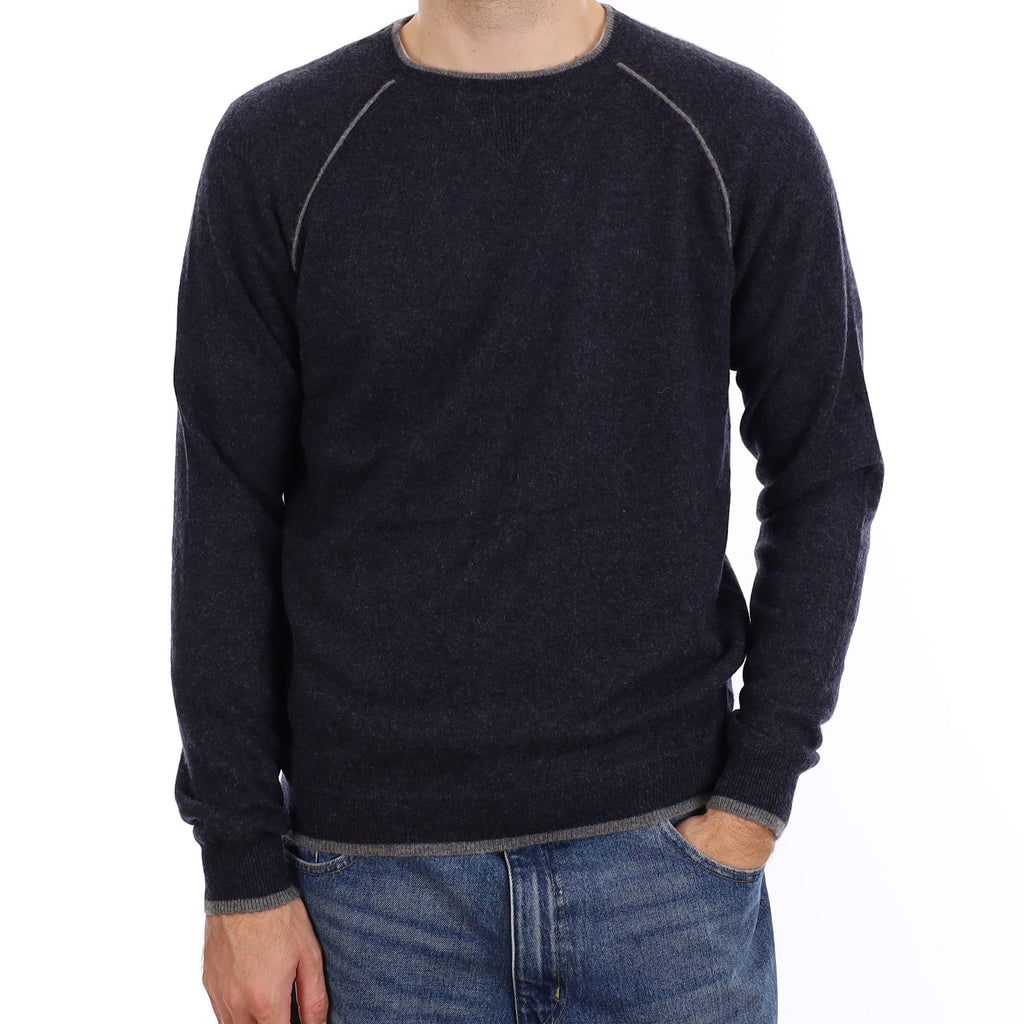 Men's Charcoal Grey Cashmere Crew Neck Jumper Medium