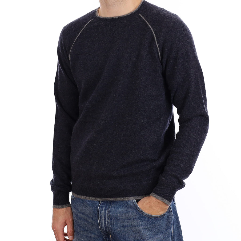 Men's Charcoal Grey Cashmere Crew Neck Jumper Medium