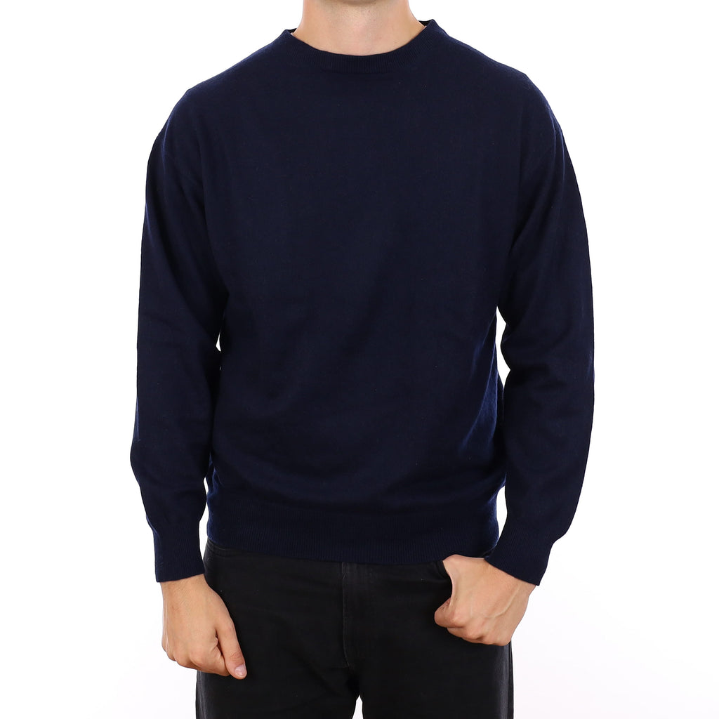 Men's Navy Cashmere Crew Neck Jumper XL