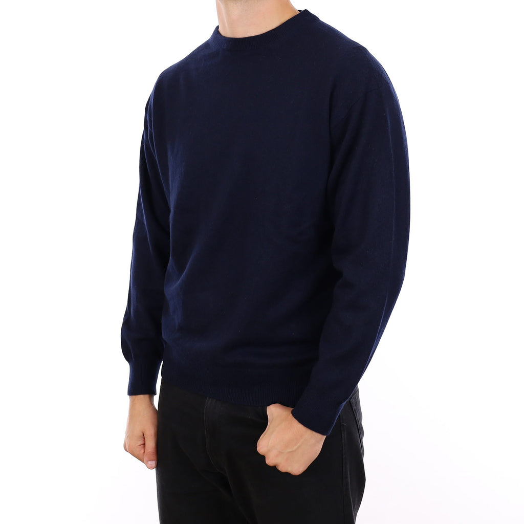 Men's Navy Cashmere Crew Neck Jumper XL