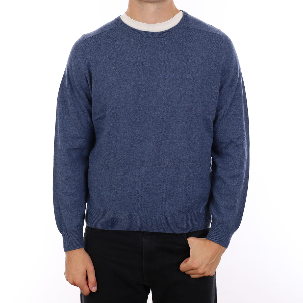 Men's Denim Cashmere Crew Neck Jumper XL
