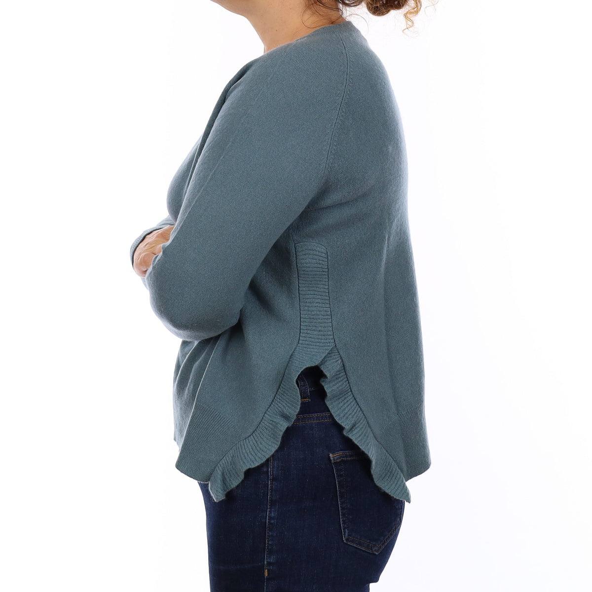 Repeat Teal Blue Cashmere Crew Neck Jumper Medium