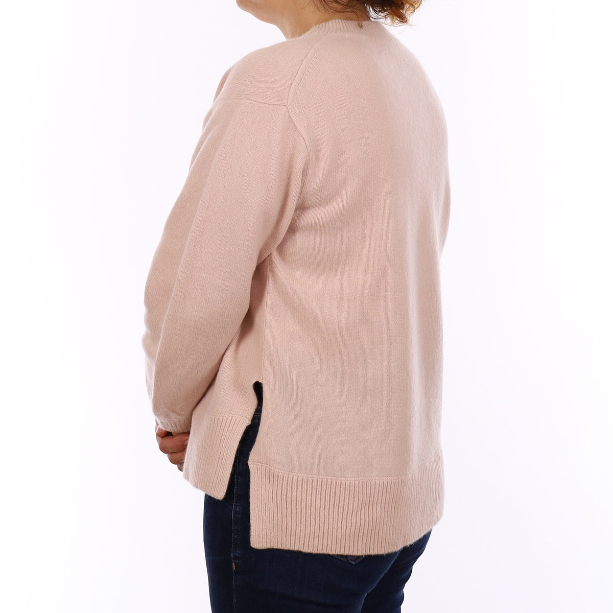 Vince Ice Pink Cashmere Chunky Knit V Neck Jumper Medium