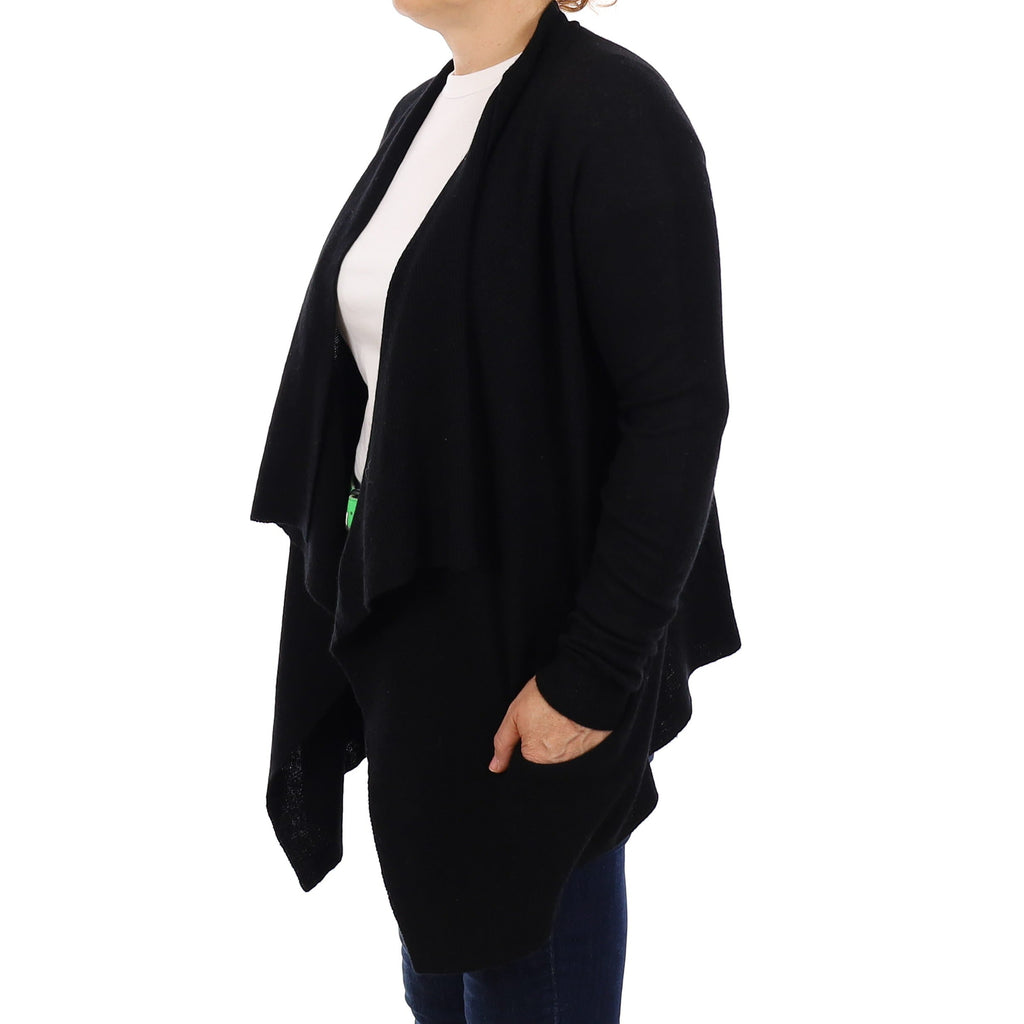 Vince Black Cashmere Waterfall Cardigan Medium