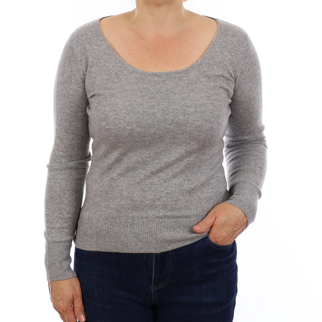 N.Peal Smoke Grey Cashmere Crew Neck Jumper Medium