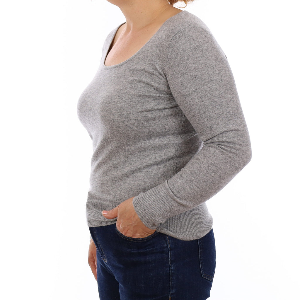 N.Peal Smoke Grey Cashmere Crew Neck Jumper Medium