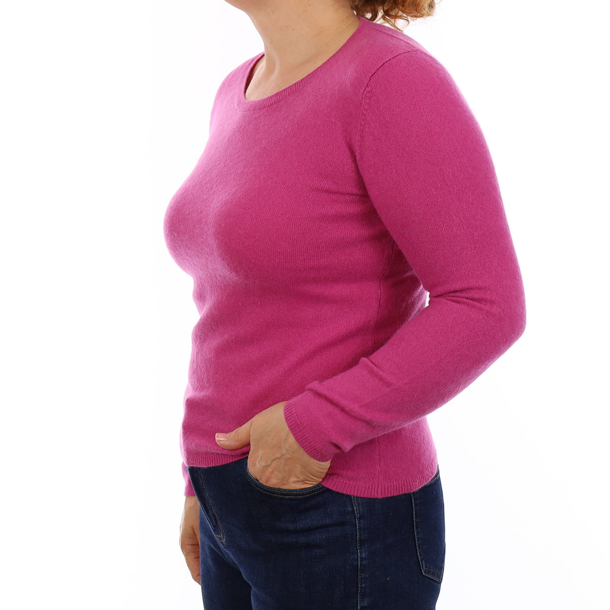 Bubblegum Pink Cashmere Crew Neck Jumper Medium