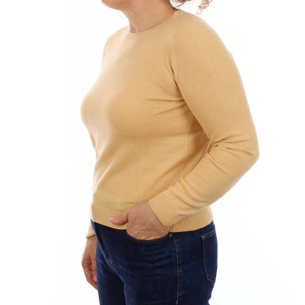 Muted Apricot Cashmere Crew Neck Jumper Medium