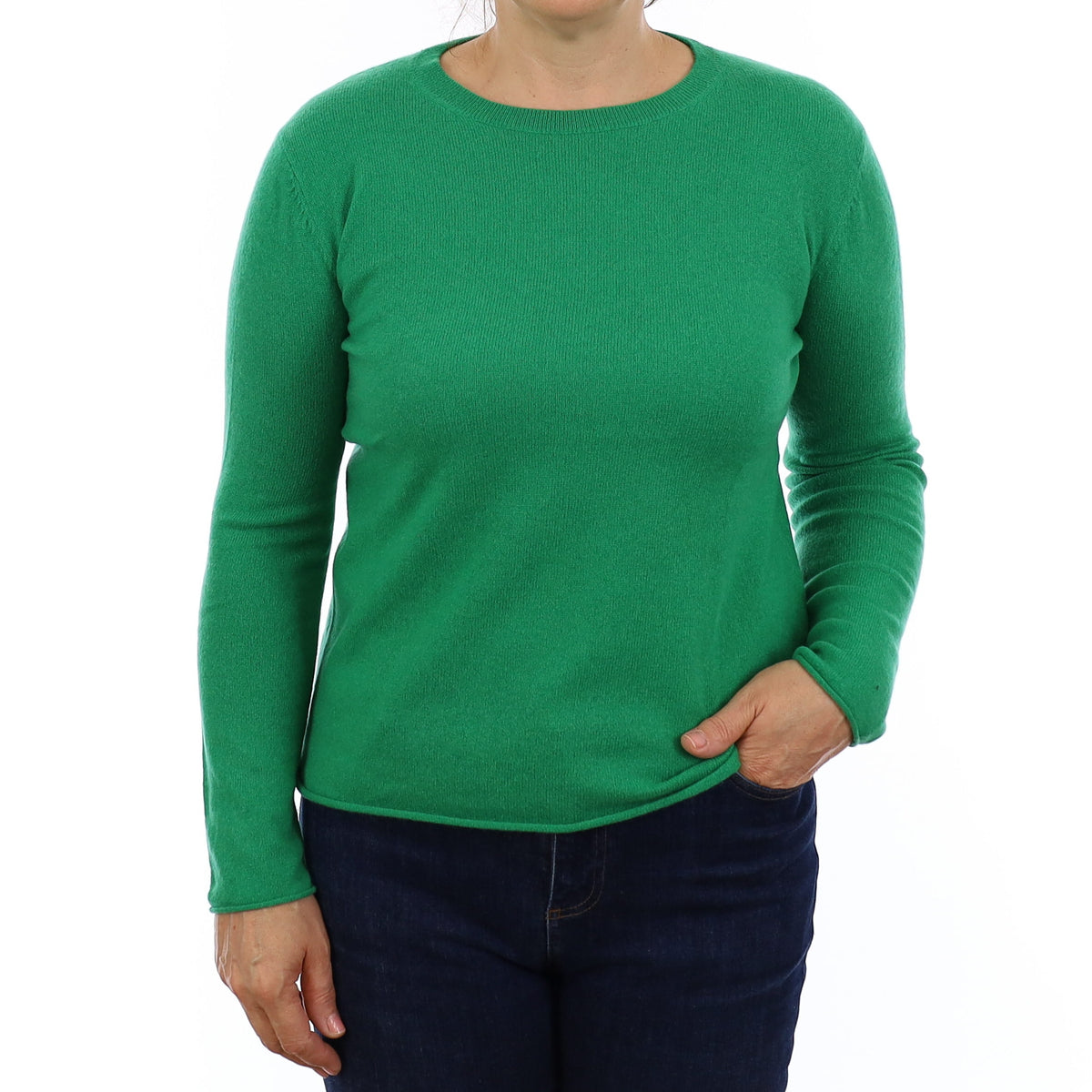 Jade Green. Cashmere Crew Neck Jumper Medium
