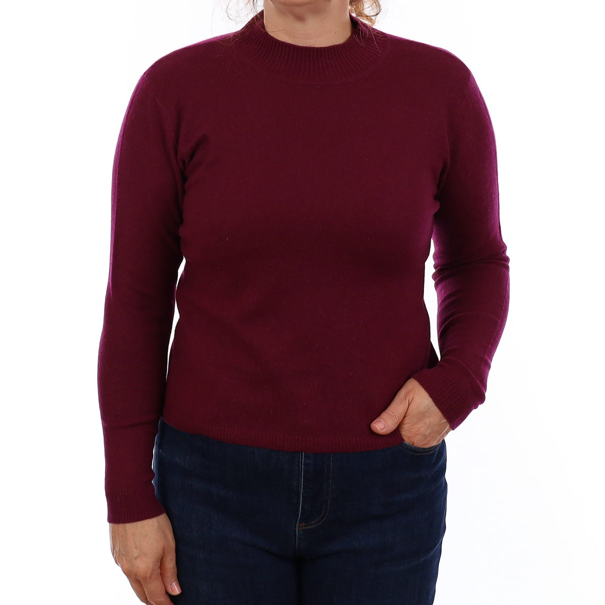 Mulberry Purple Cashmere Turtleneck Jumper Medium