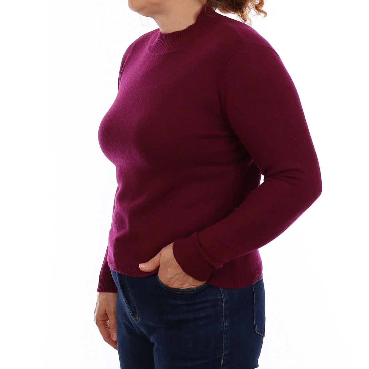Mulberry Purple Cashmere Turtleneck Jumper Medium