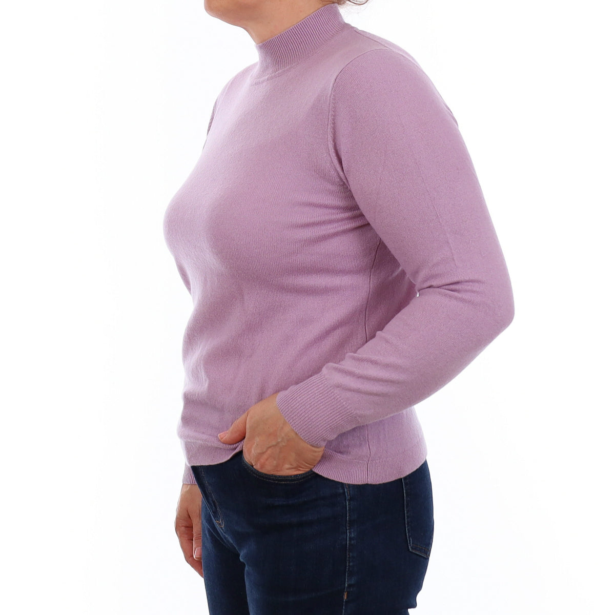 Lavender Purple Cashmere Turtleneck Jumper Medium