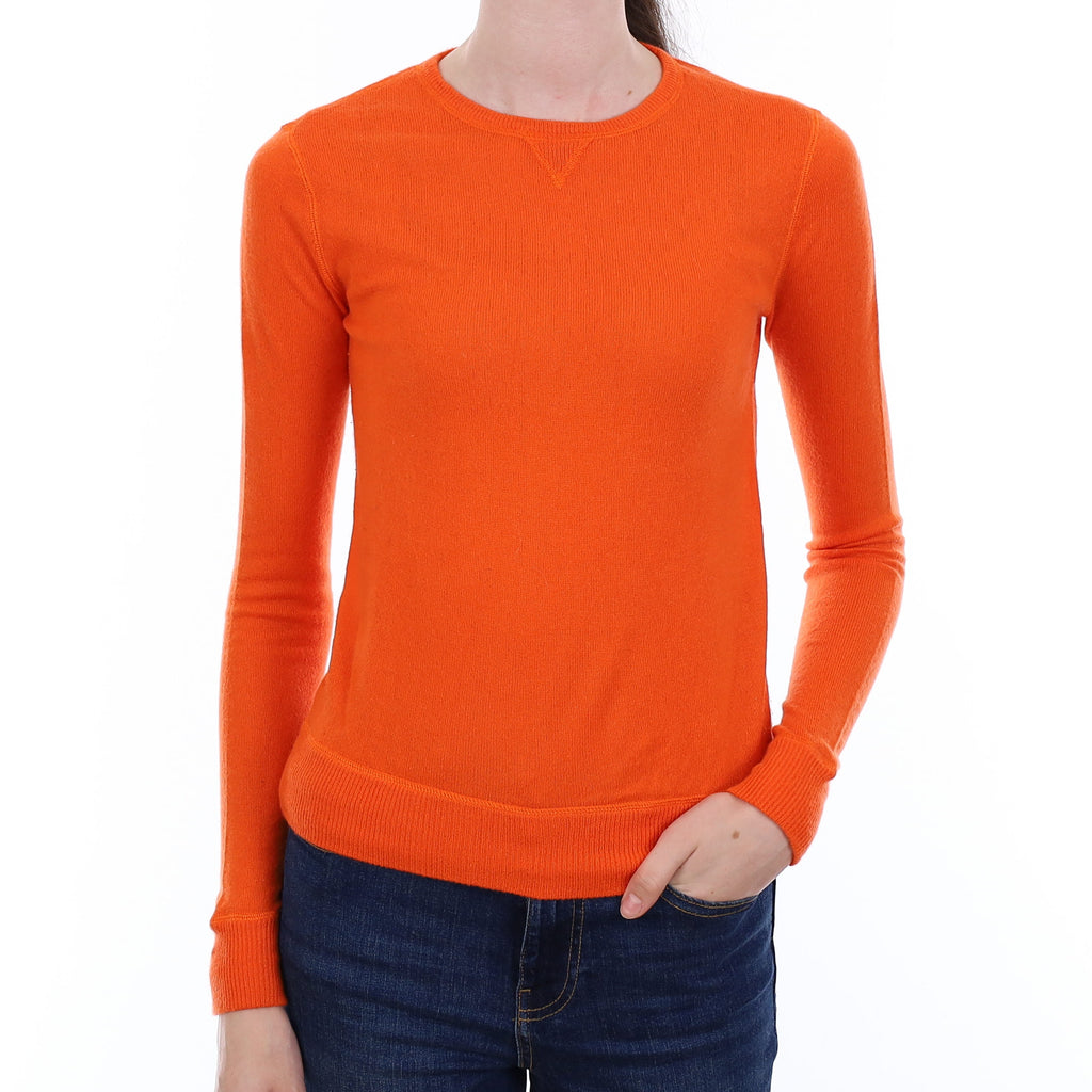 Ralph Lauren Tangerine Orange Cashmere Crew Neck Jumper Extra Small