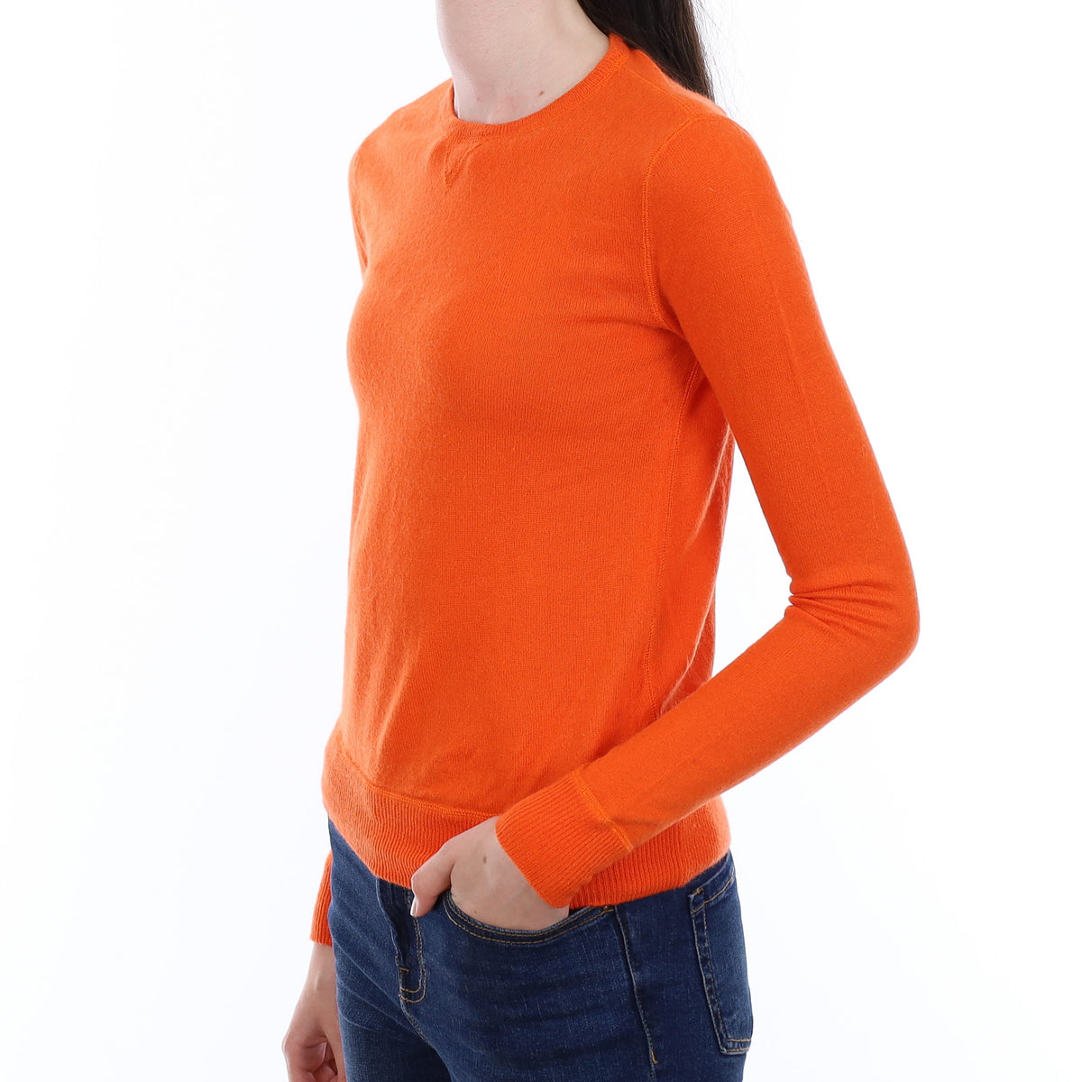 Ralph Lauren Tangerine Orange Cashmere Crew Neck Jumper Extra Small
