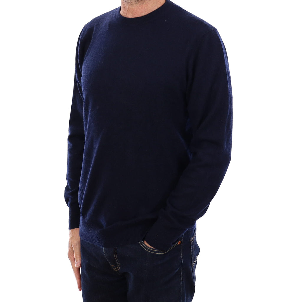 Men's Navy Cashmere Crew Neck Jumper Small
