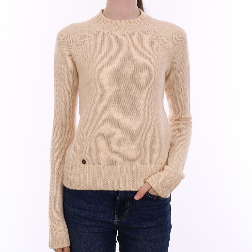 Palest Apricot Chunky Cashmere Turtleneck Jumper Extra Small