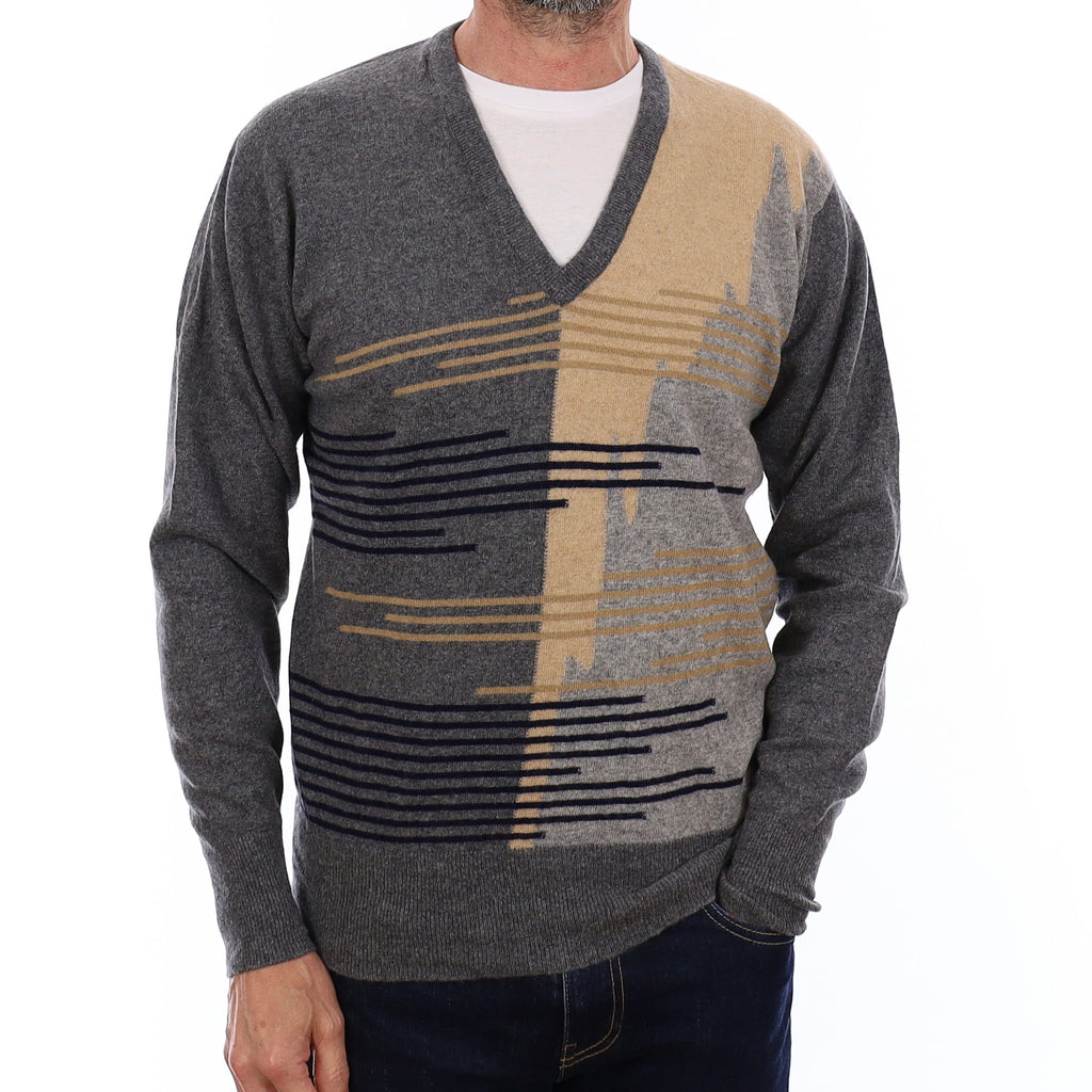 Men's Cashmere V Neck Jumper Small