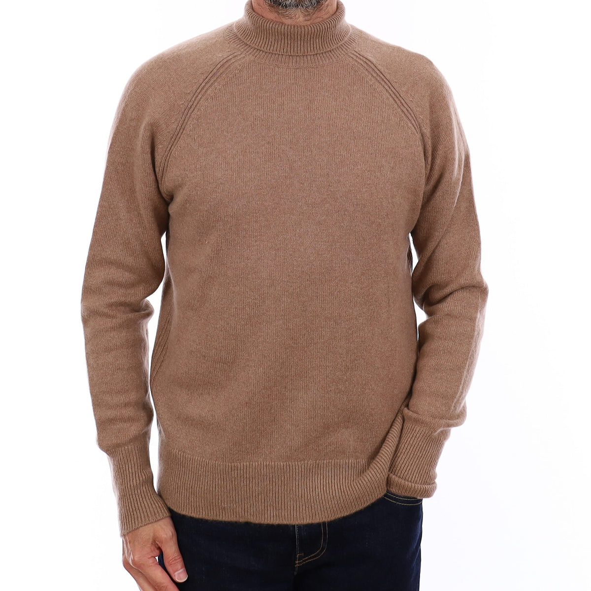 Men's Cos Taupe Brown Cashmere Turtle Neck Jumper Small