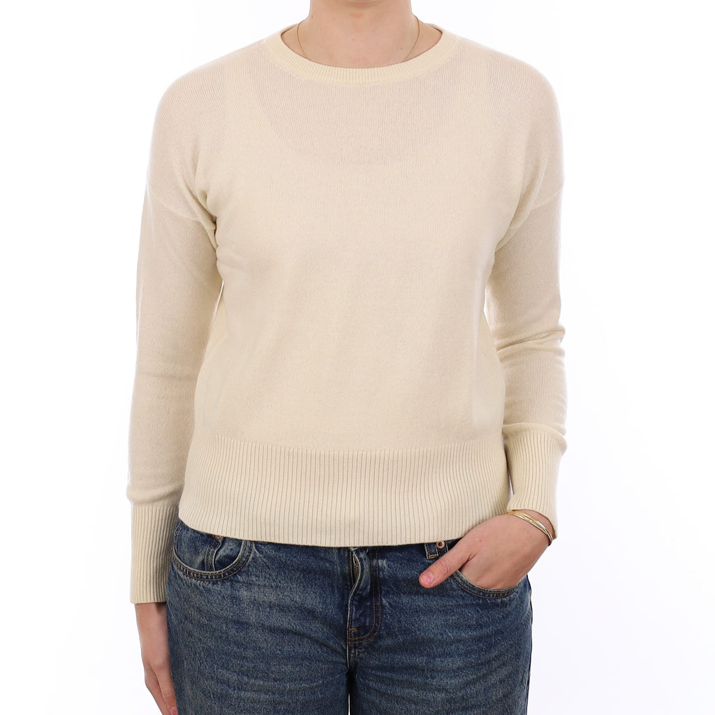 Vanilla Cream Cashmere Crew Neck Jumper Medium