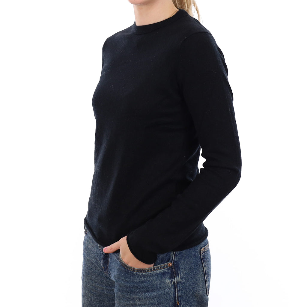 Black Cashmere Crew Neck Jumper Medium