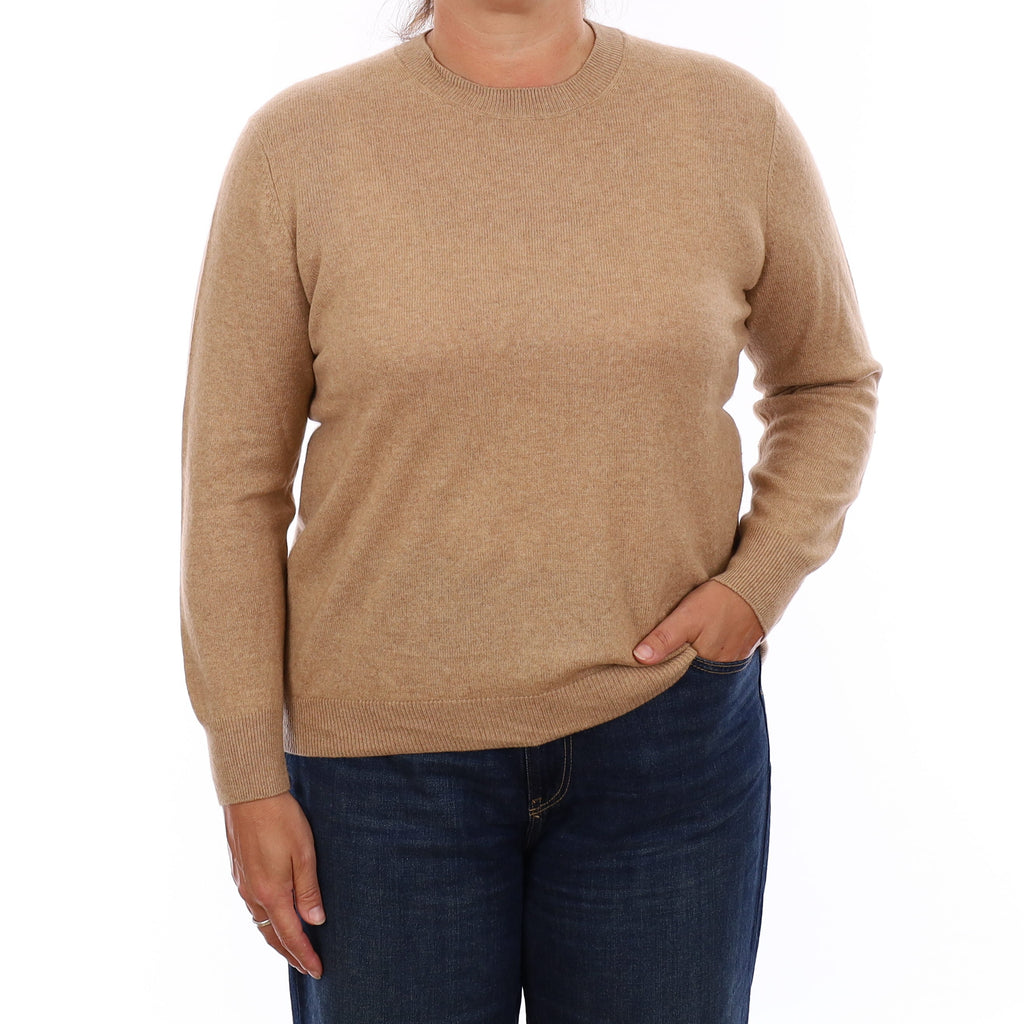 Fudge Brown Cashmere Crew Neck Jumper Large