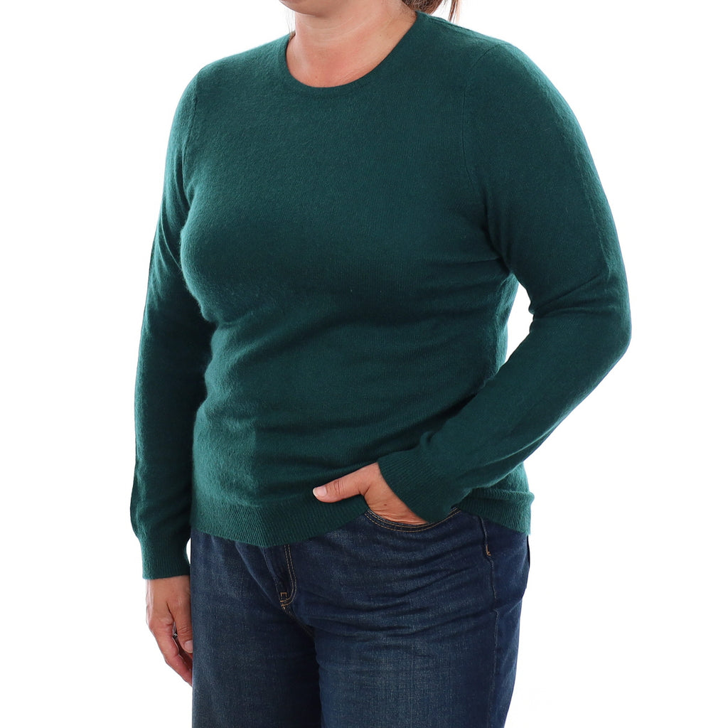 Dark Forest Green Cashmere Crew Neck Jumper Large