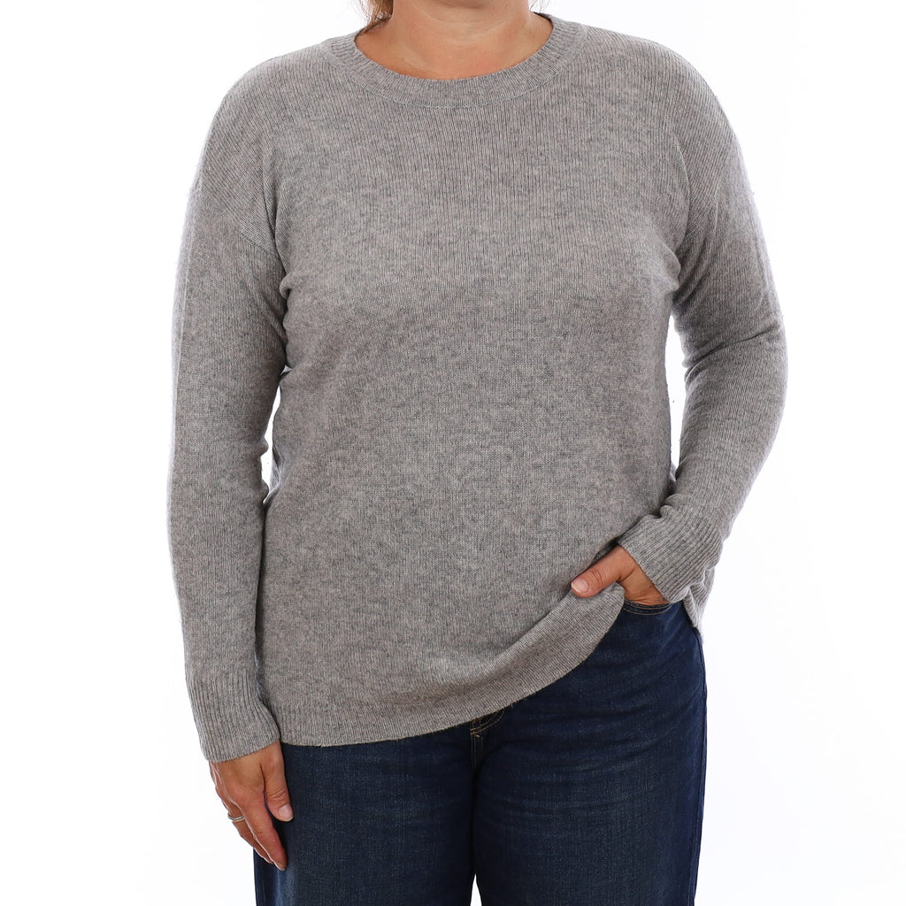Ash Grey Cashmere Crew Neck Jumper Large
