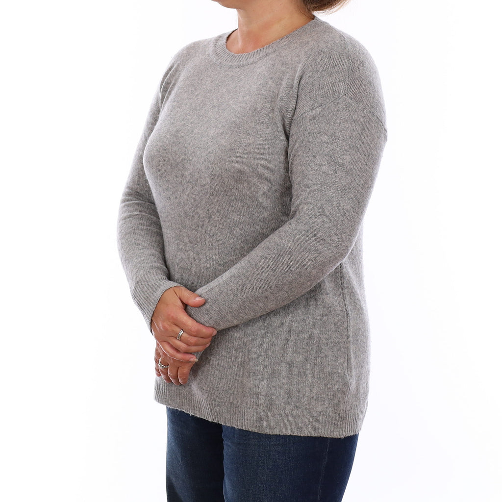 Ash Grey Cashmere Crew Neck Jumper Large
