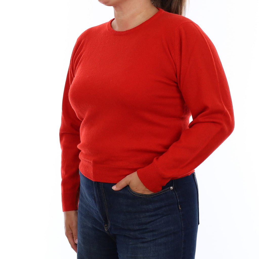 Scottish Pringle Scarlett Red Cashmere Crew Neck Jumper Large
