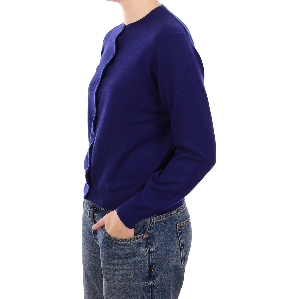 TSE Indigo Blue Cashmere Crew Neck Cardigan Medium
