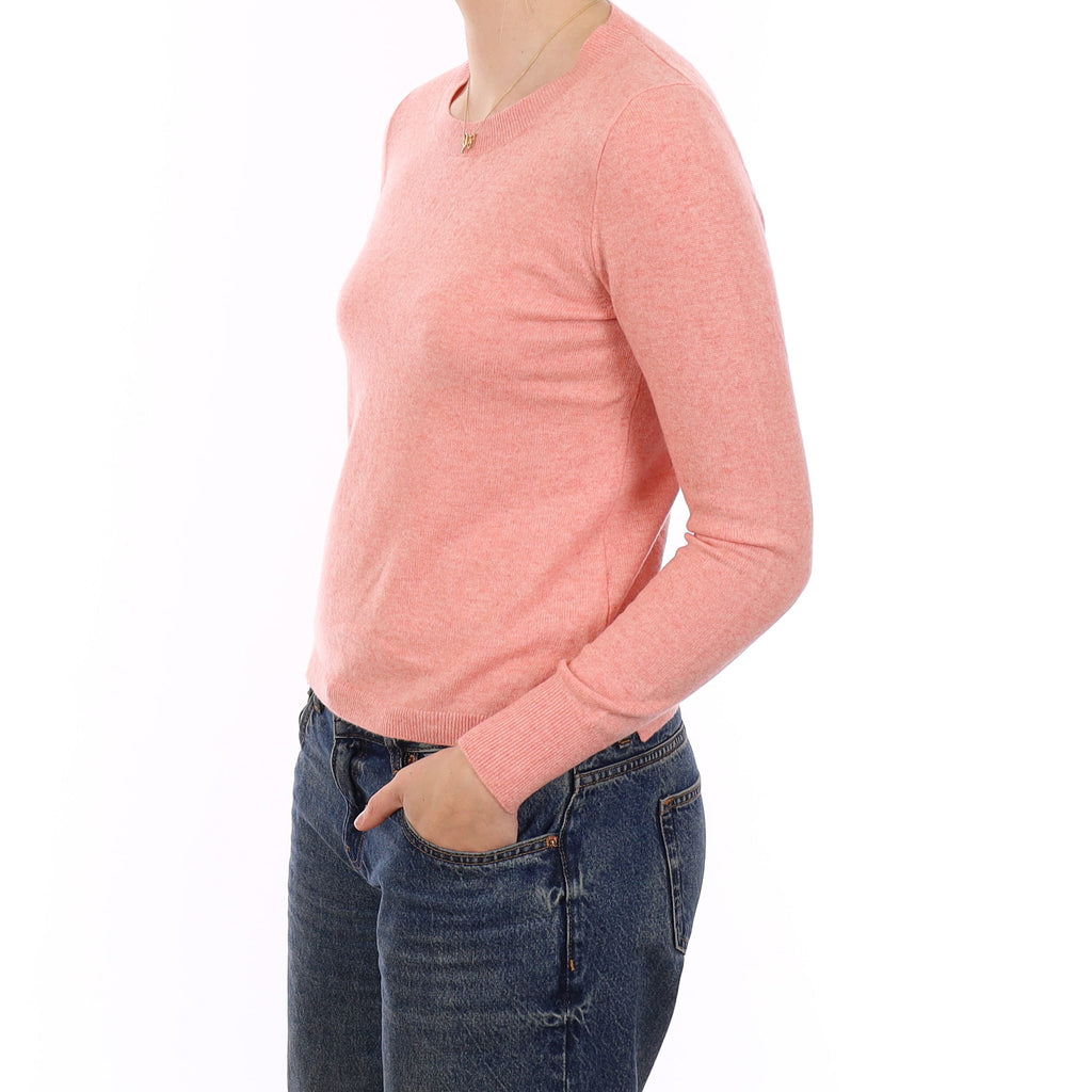 Peach Pink Cashmere Crew Neck Jumper Medium
