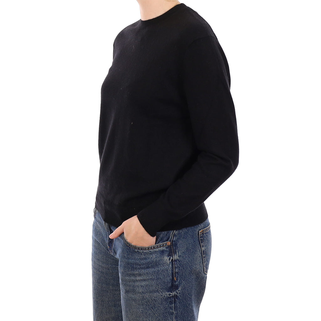 Black Cashmere Crew Neck Jumper Medium