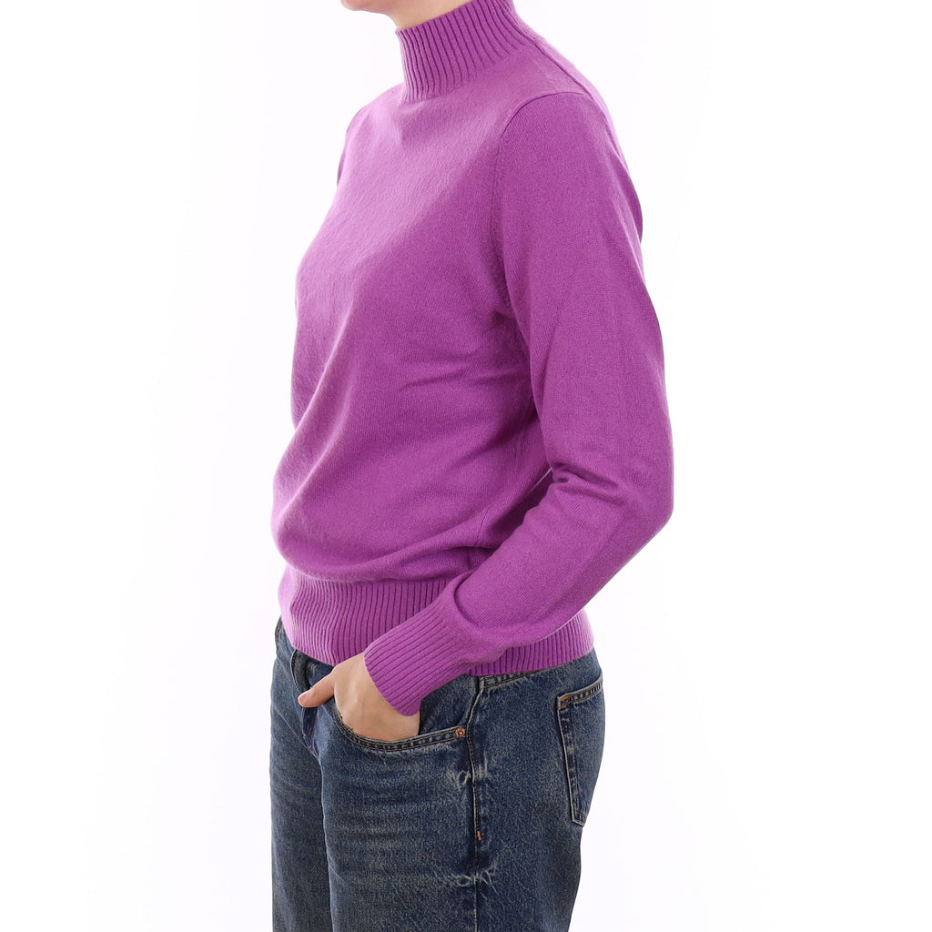 Deep Lilac Cashmere Turtleneck Jumper Medium