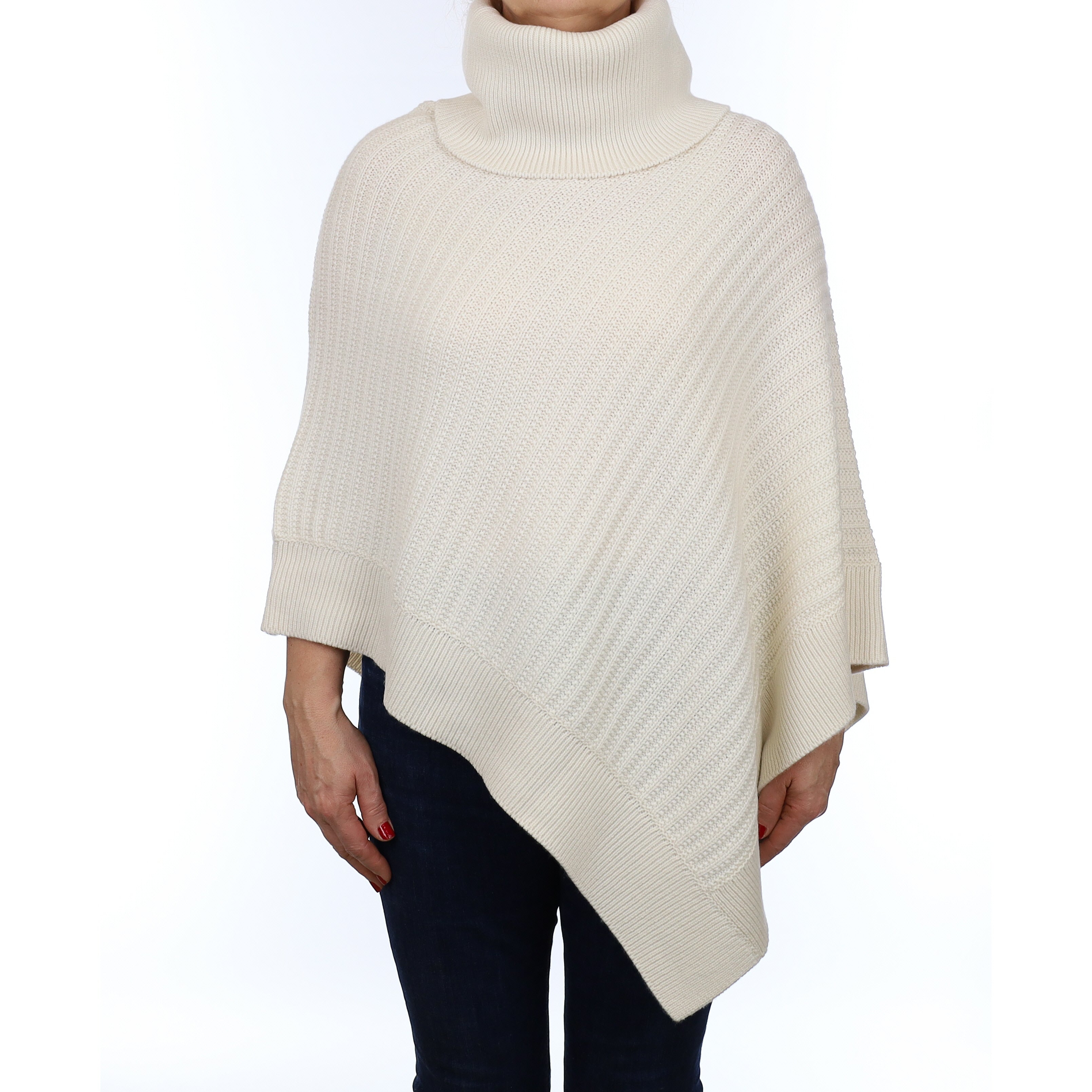Brand New Scottish Hawico Vanilla Cream Luxury Chunky Cashmere Poncho