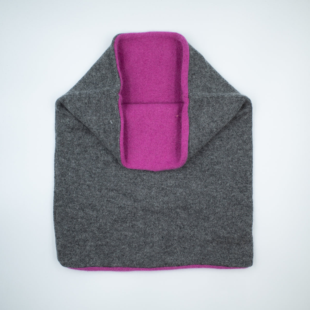 Smoke Grey and Fuchsia Double Layered Snood