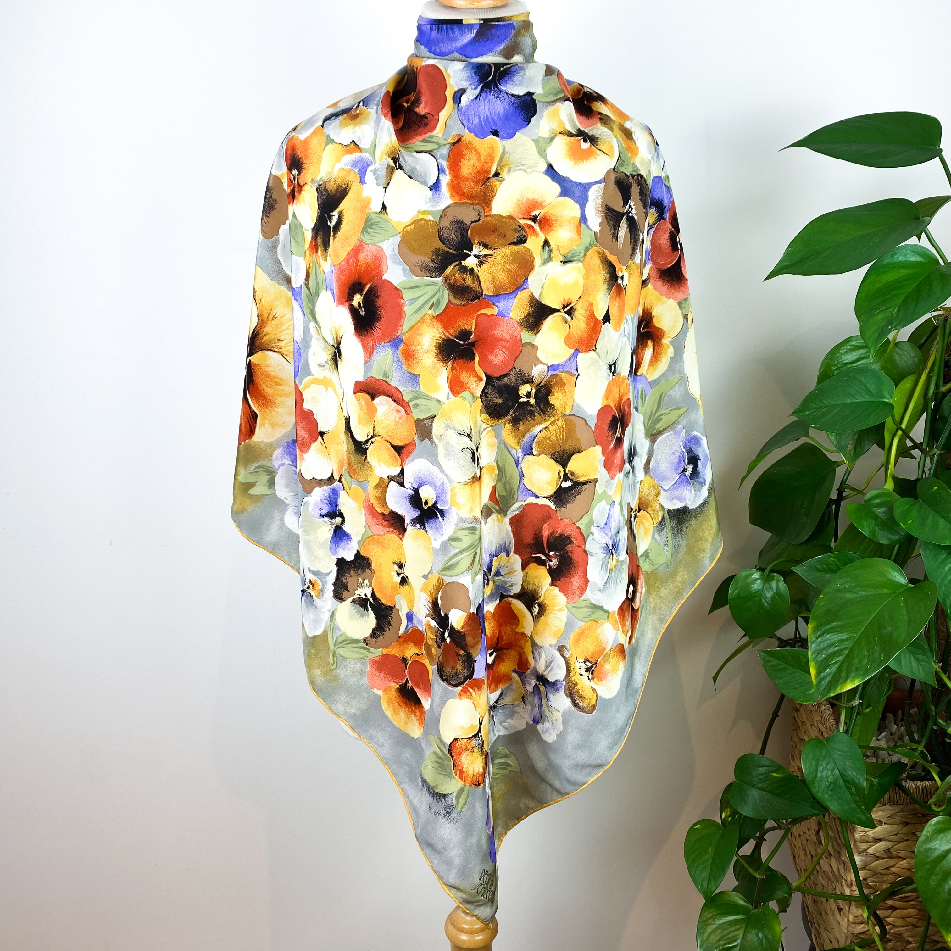 Regina Schrecker Floral Vintage Silk Scarf