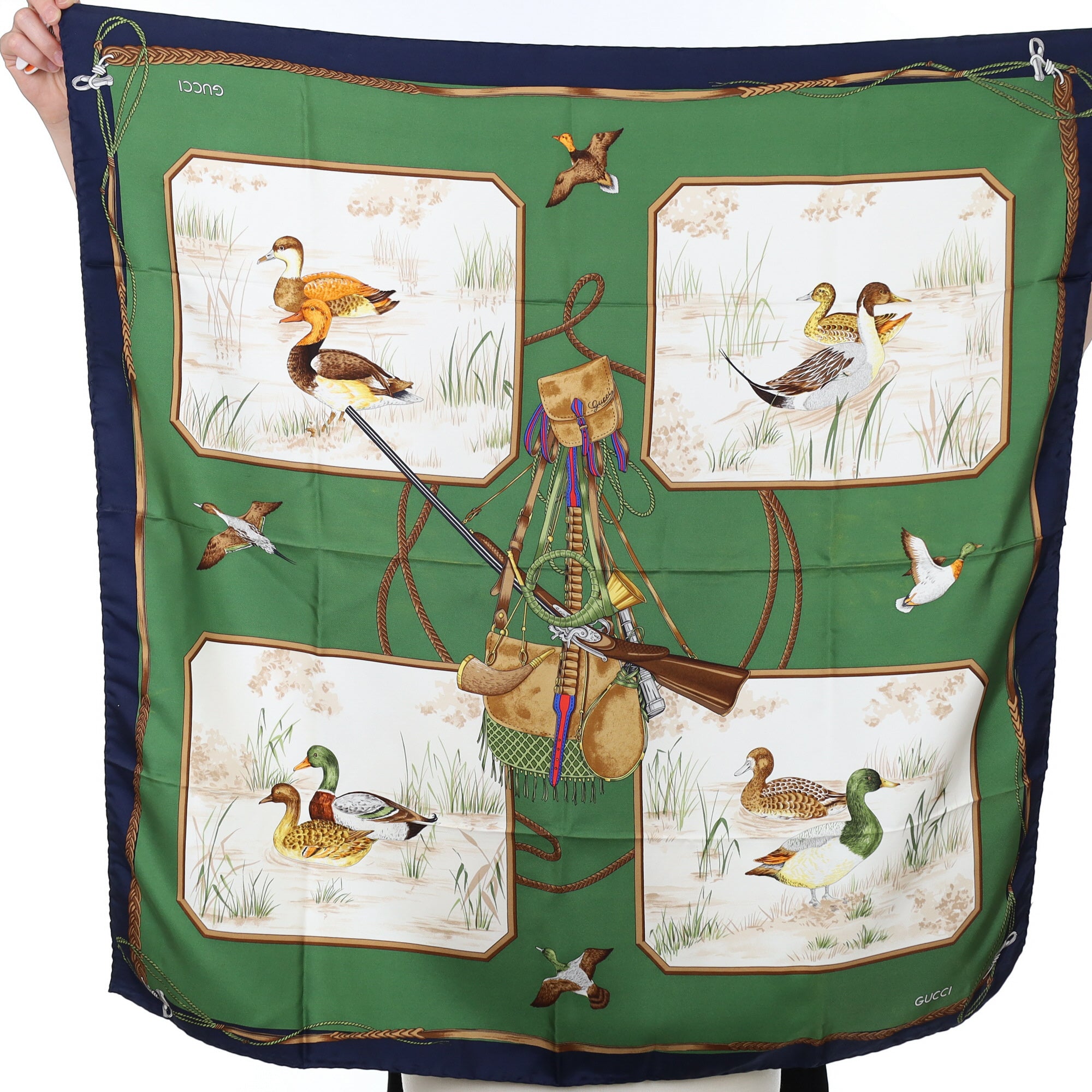 Brand New Gucci Vintage Silk Scarf