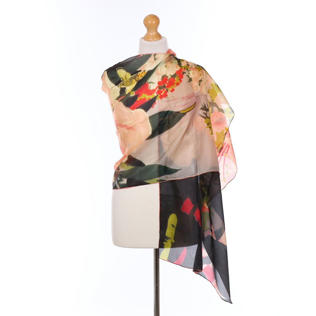 Brand New Abstract Floral Design Silk Scarf