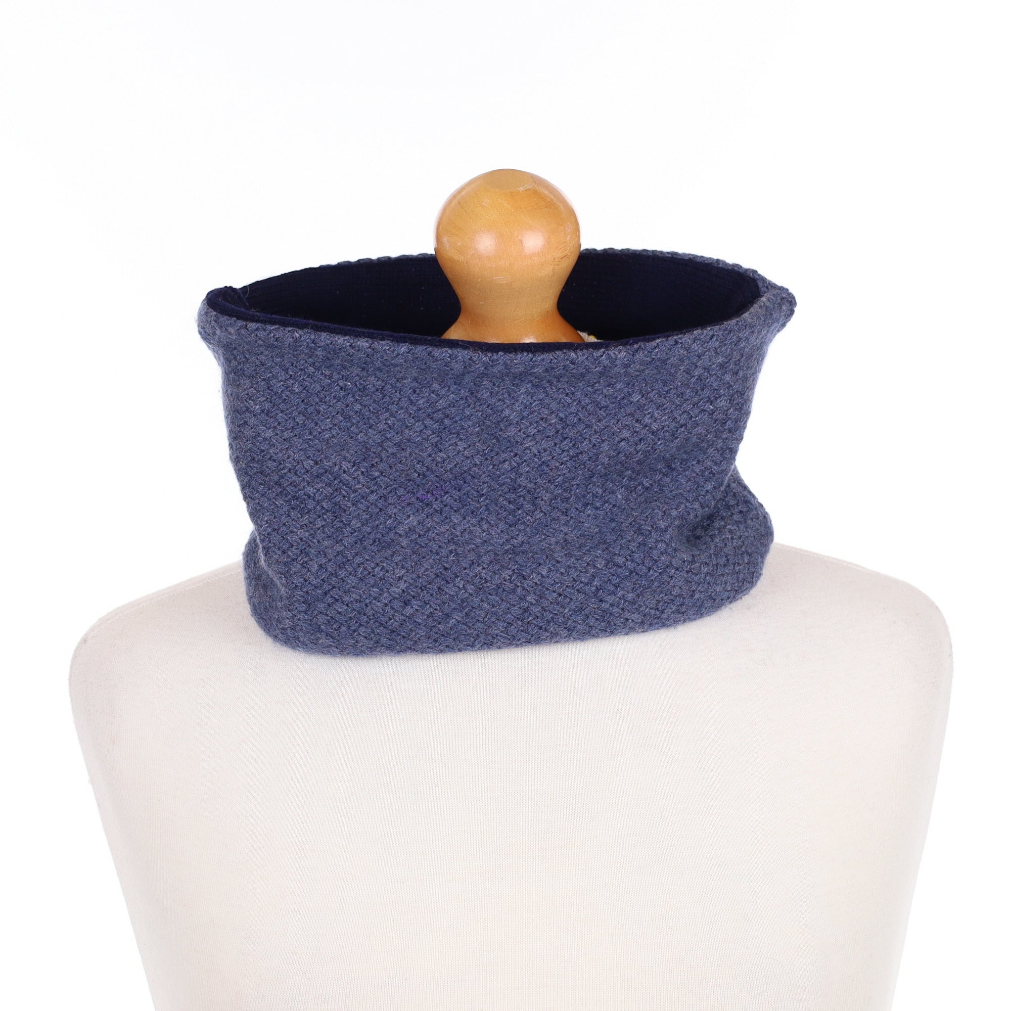 Blue Textured and Navy Neck Warmer