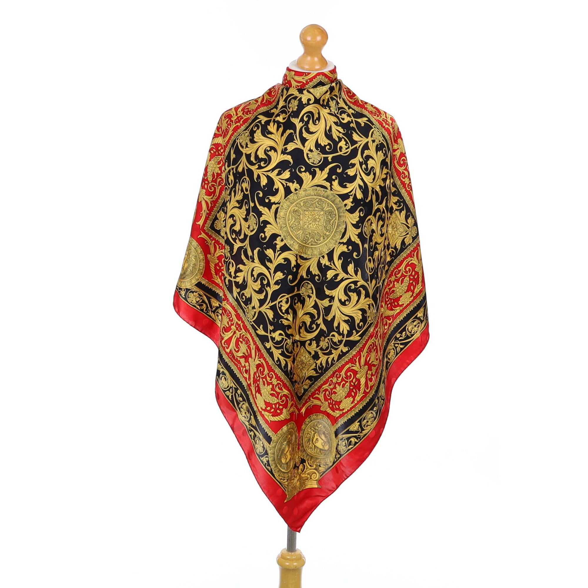 1980s Baroque Style Vintage Silk Scarf