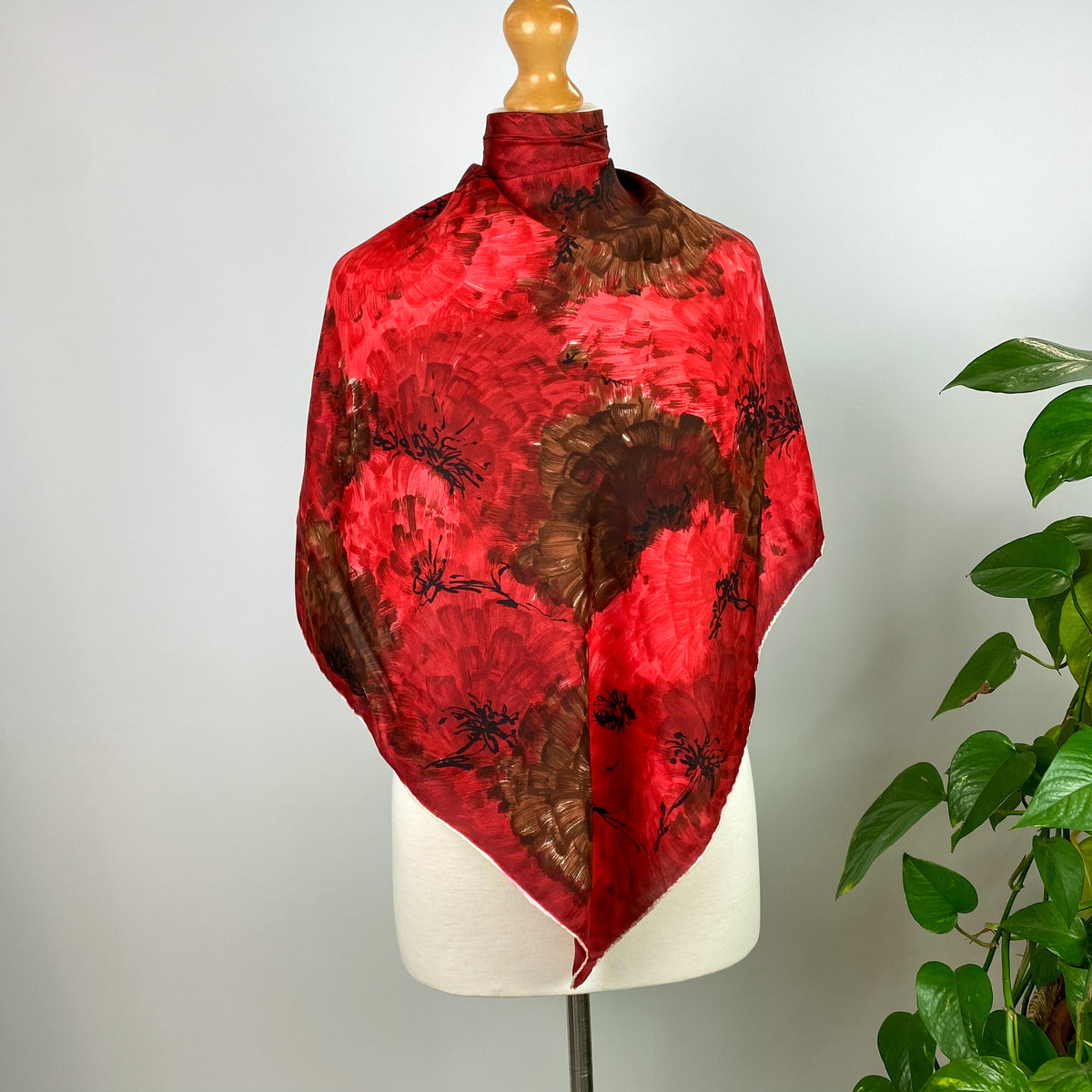 1960s Abstract Vintage Silk Scarf