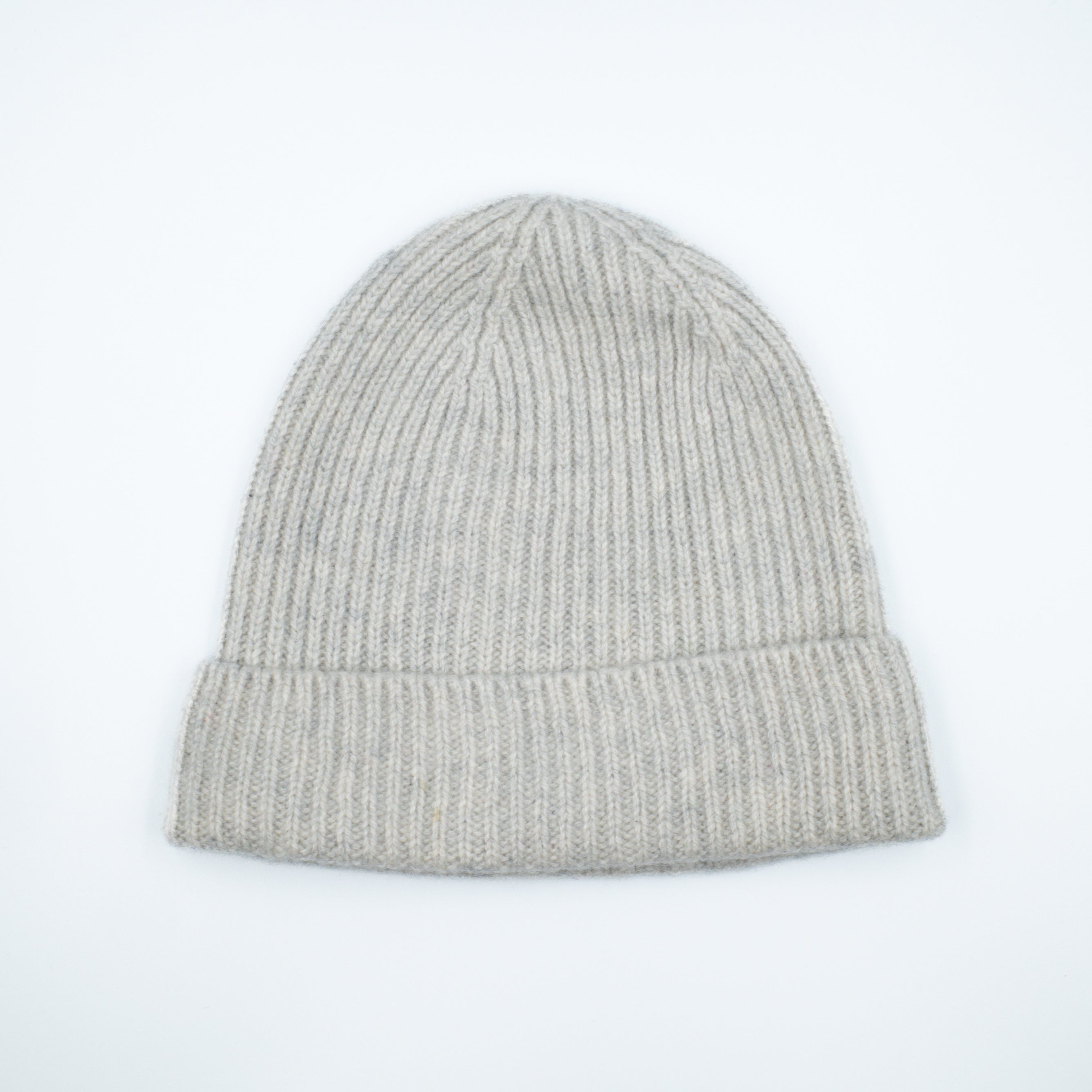 Mist Grey Chunky Ribbed Beanie Hat One Size